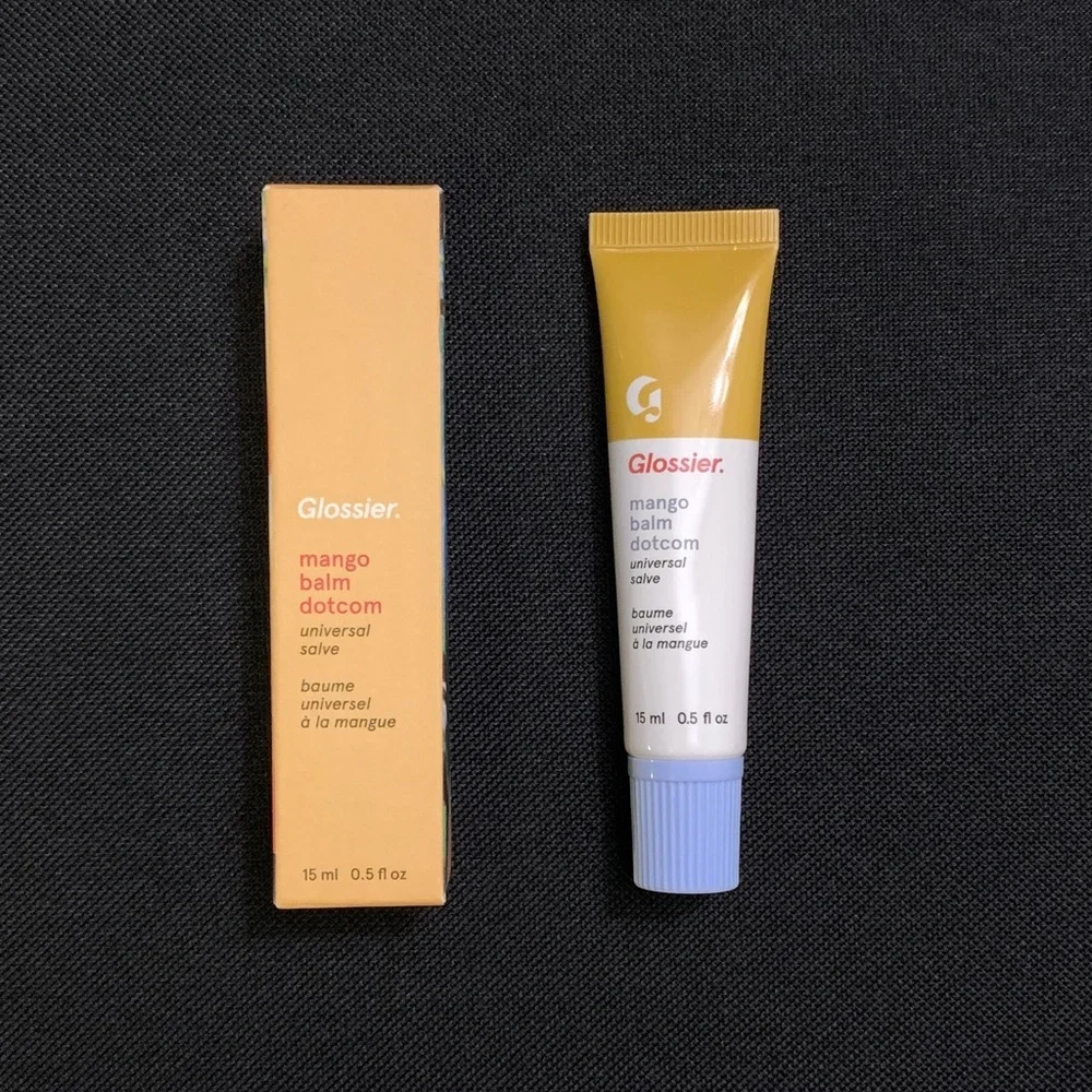 GLOSSIER Balm Dot Com Lip Balm & Skin Salve — Mango — Full Size .5 oz
